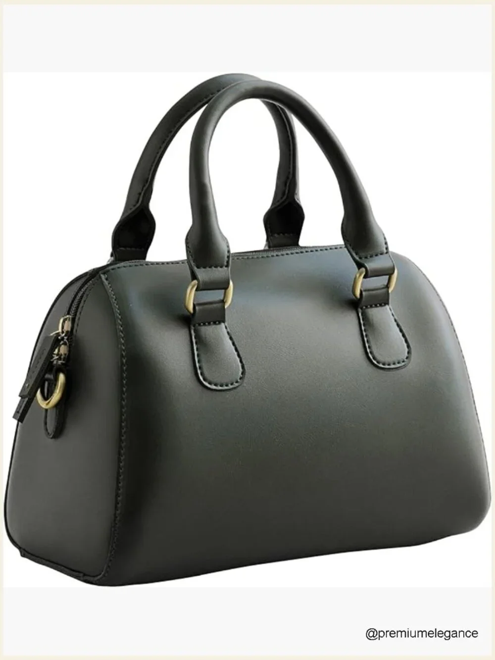 Vegan Leather Boston Bag Vintage Top Handle Satchel Purse Shoulder Handbag